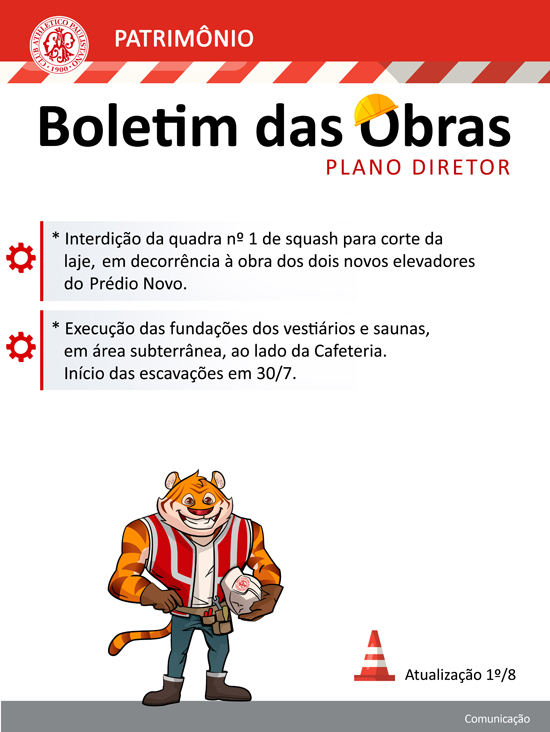 Clube Paulistano - Plano Diretor Boletim das obras