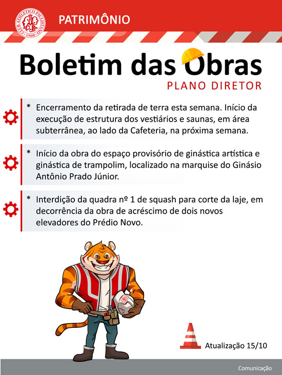 Clube Paulistano - Plano Diretor Boletim das obras