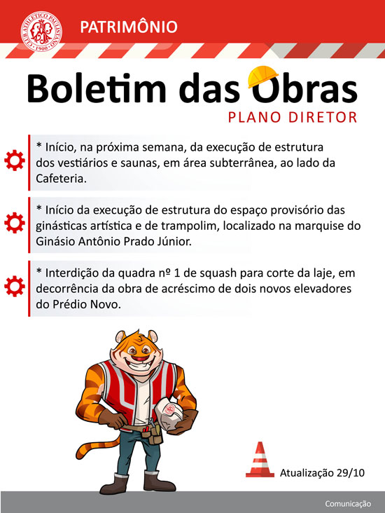 Clube Paulistano - Plano Diretor Boletim das obras